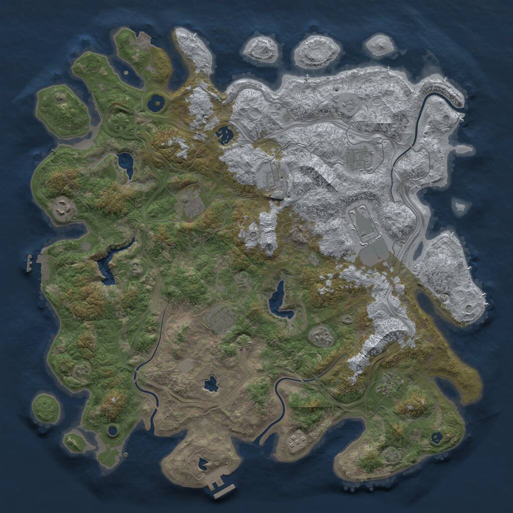 Rust Map: Procedural Map, Size: 4500, Seed: 860403013, 15 Monuments