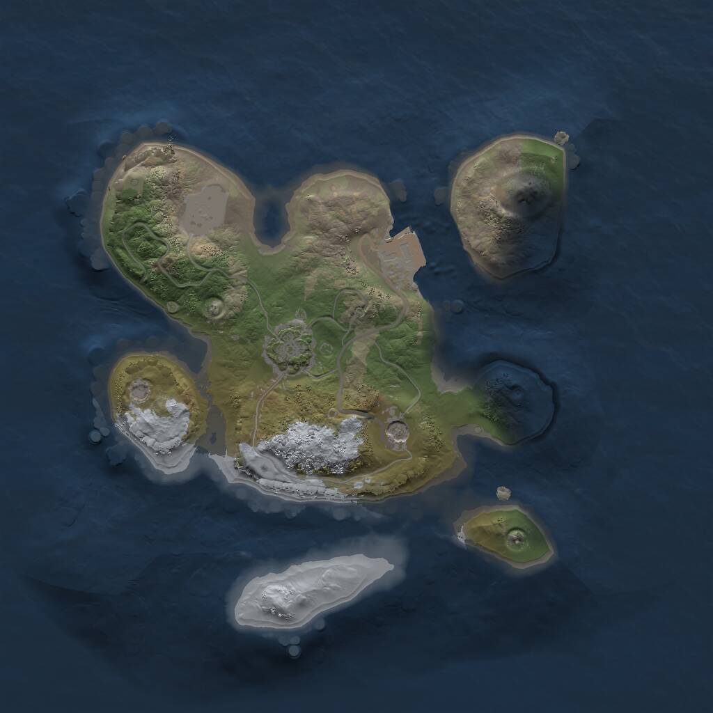 Rust Map: Procedural Map, Size: 2000, Seed: 175647736, 3 Monuments