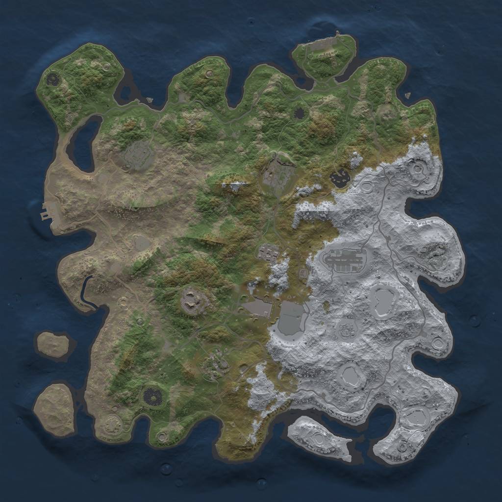 Rust Map: Procedural Map, Size: 4000, Seed: 1618123335, 16 Monuments