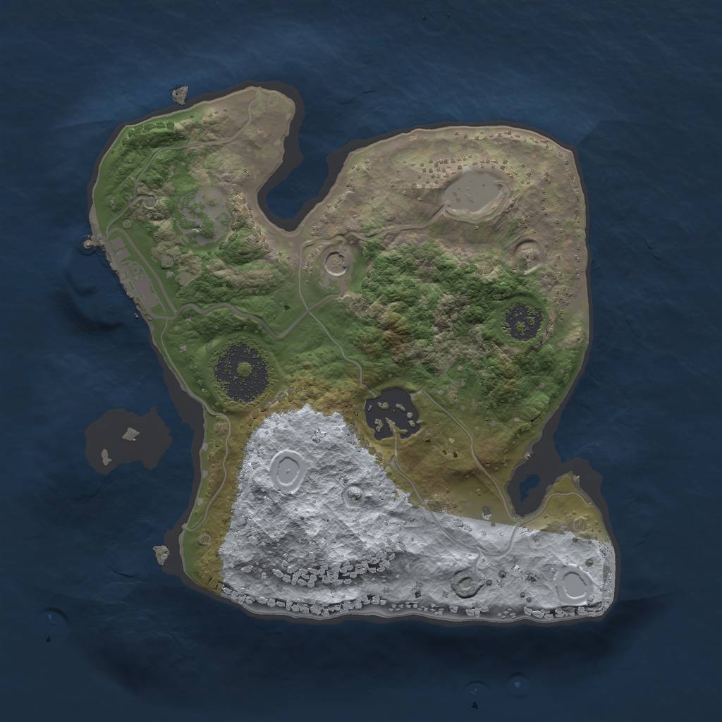 Rust Map: Procedural Map, Size: 2000, Seed: 6431914, 6 Monuments