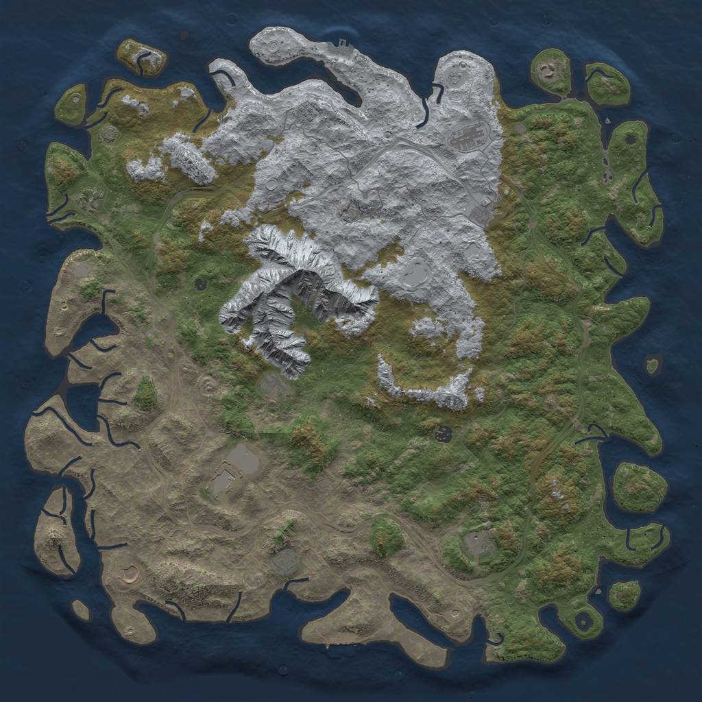 Rust Map: Procedural Map, Size: 6000, Seed: 121911821, 19 Monuments