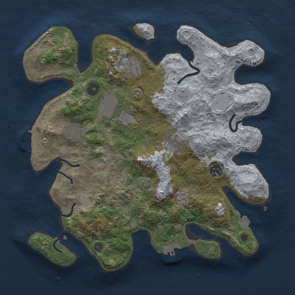 Rust Map: Procedural Map, Size: 3500, Seed: 67798499, 14 Monuments