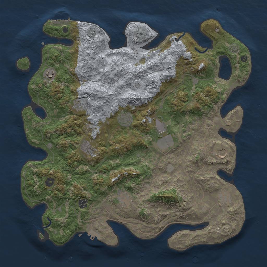 Rust Map: Procedural Map, Size: 4250, Seed: 1545621385, 18 Monuments