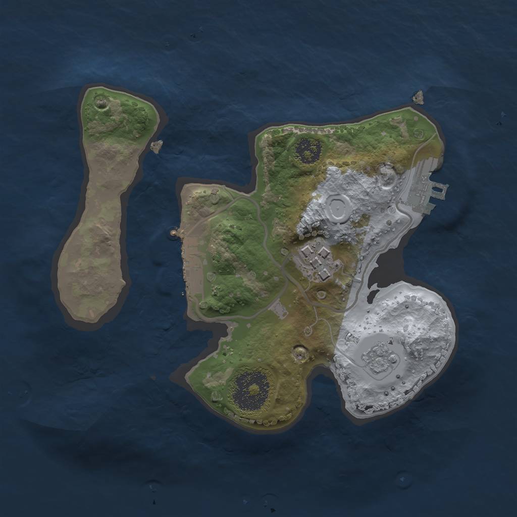 Rust Map: Procedural Map, Size: 2000, Seed: 757534477, 7 Monuments