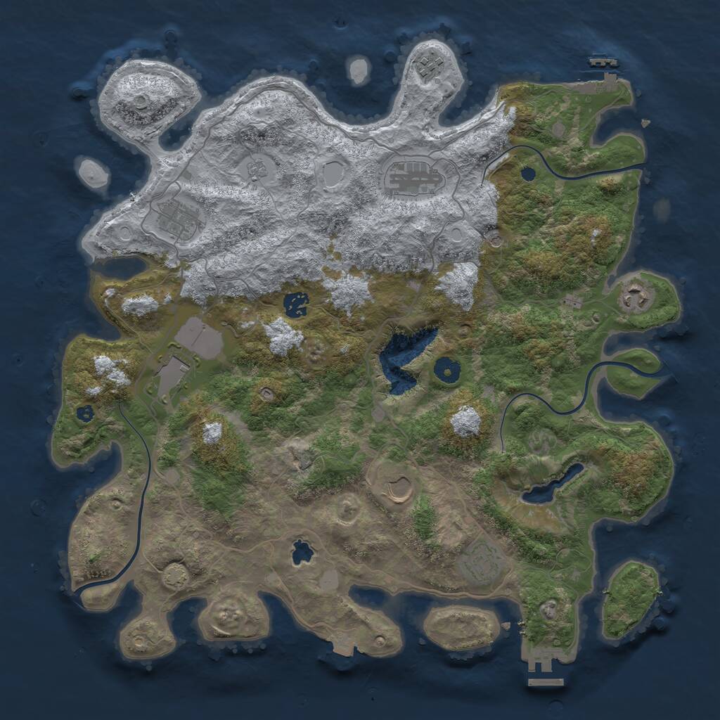 Rust Map: Procedural Map, Size: 4100, Seed: 36382474, 14 Monuments