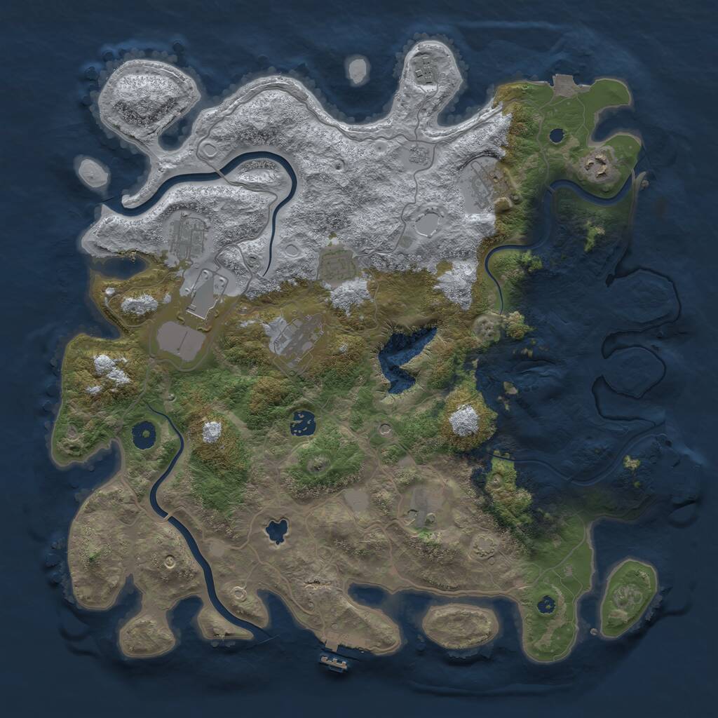 Rust Map: Procedural Map, Size: 4100, Seed: 36382474, 15 Monuments