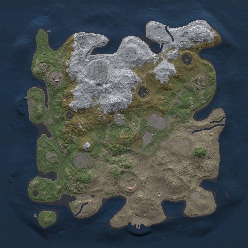 Rust Map: Procedural Map, Size: 3500, Seed: 123132123, 17 Monuments