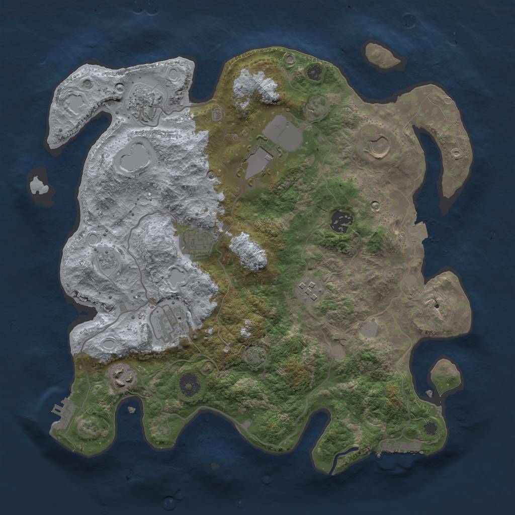 Rust Map: Procedural Map, Size: 3500, Seed: 373554561, 15 Monuments