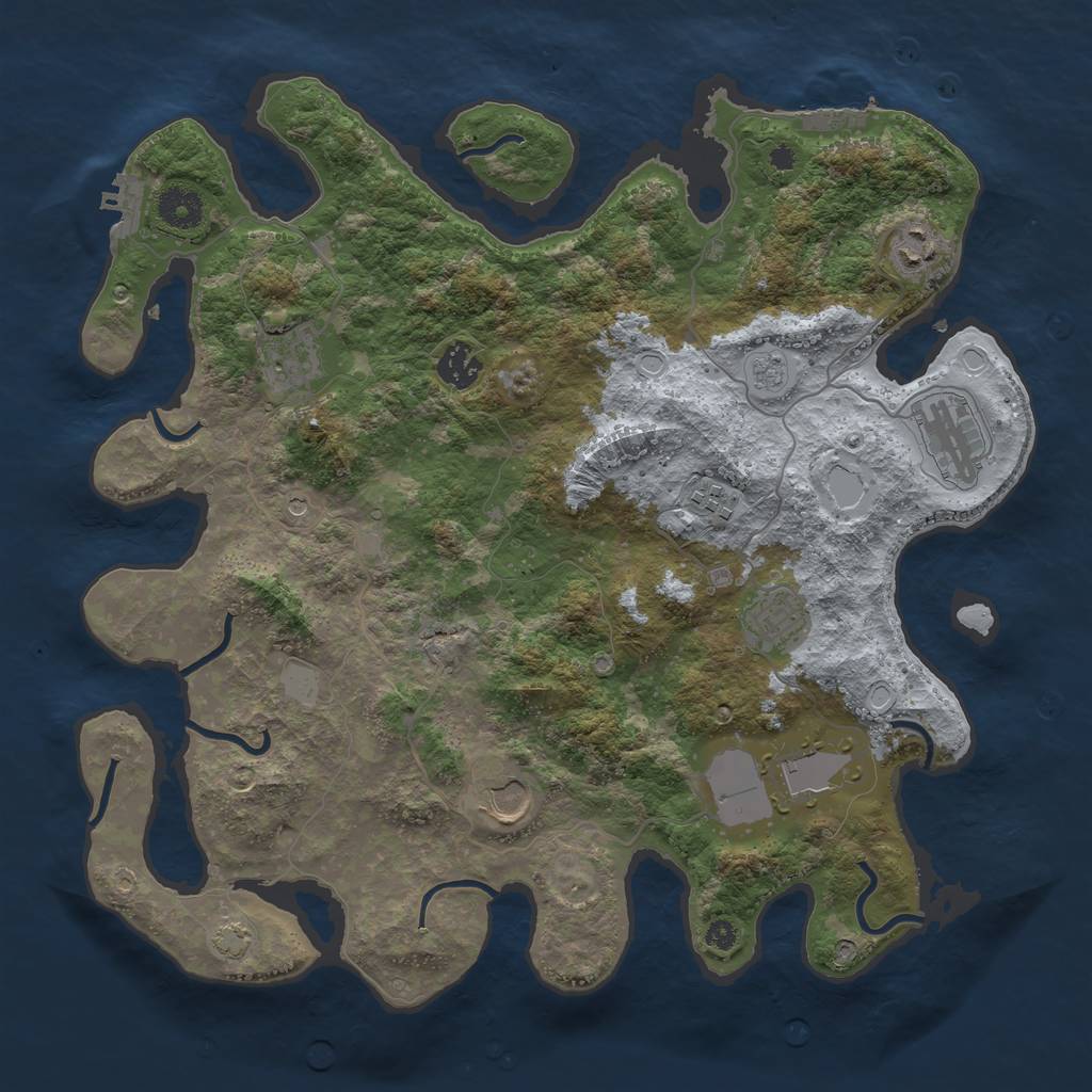 Rust Map: Procedural Map, Size: 3750, Seed: 11720474, 16 Monuments
