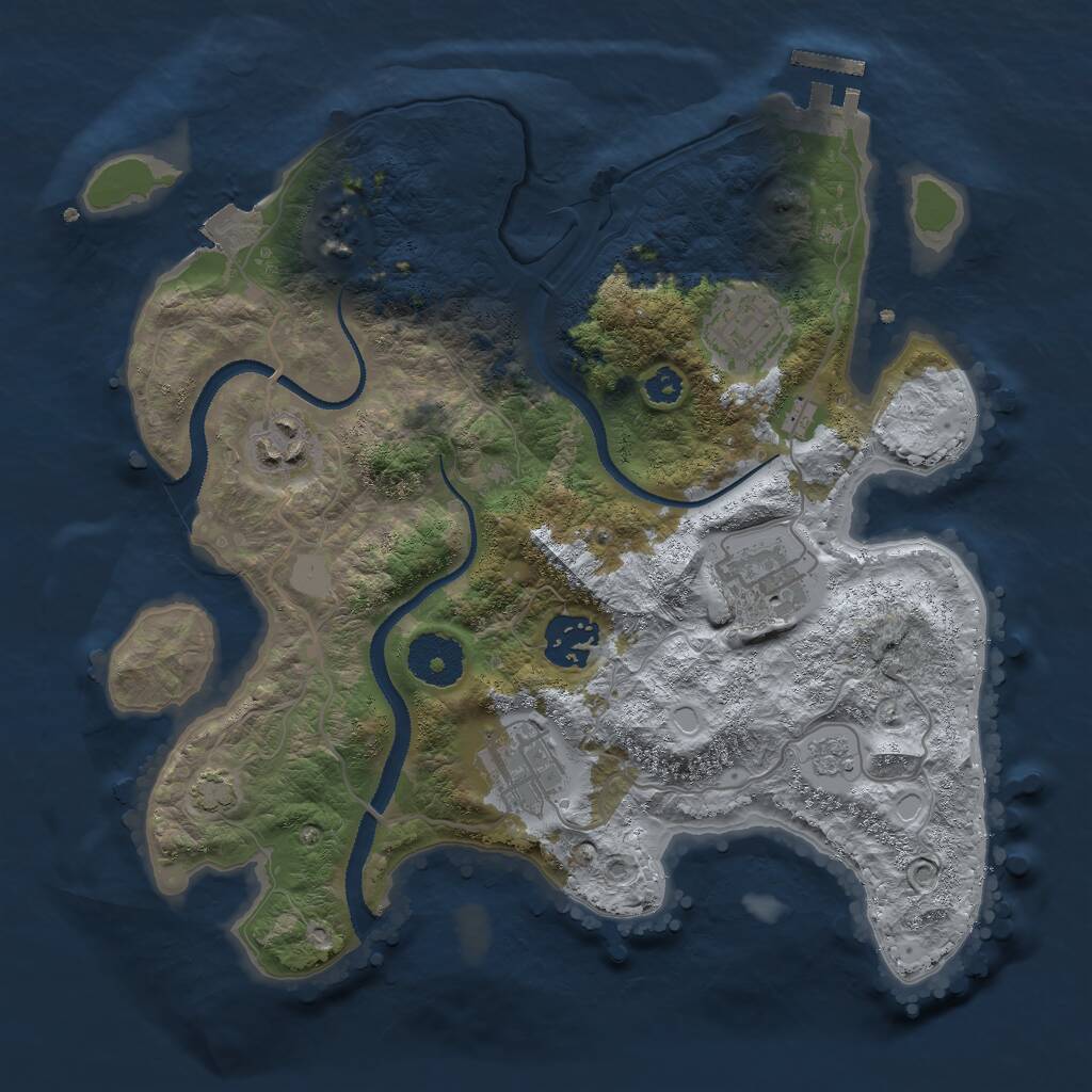 Rust Map: Procedural Map, Size: 3000, Seed: 6879, 9 Monuments