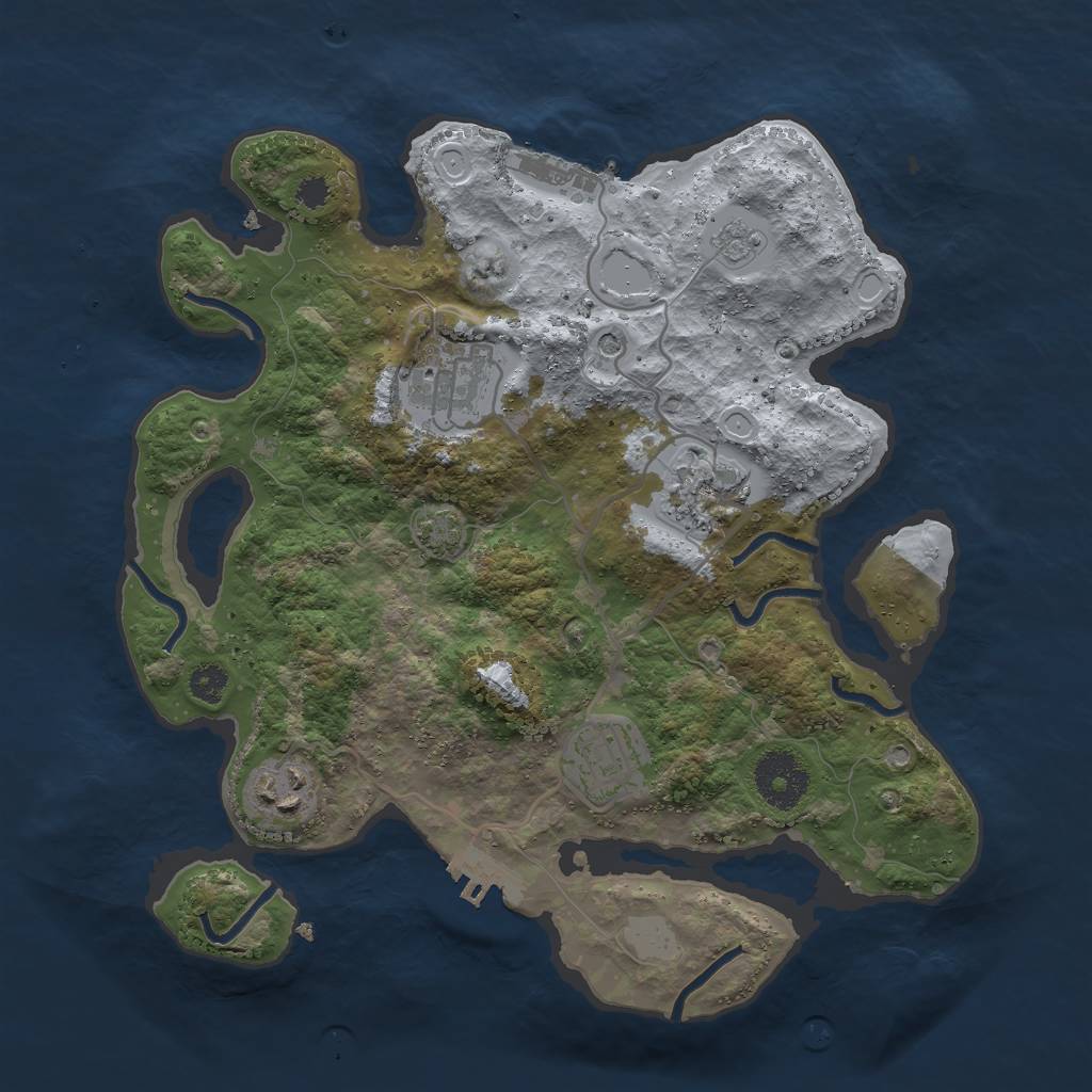 Rust Map: Procedural Map, Size: 3000, Seed: 141512, 12 Monuments