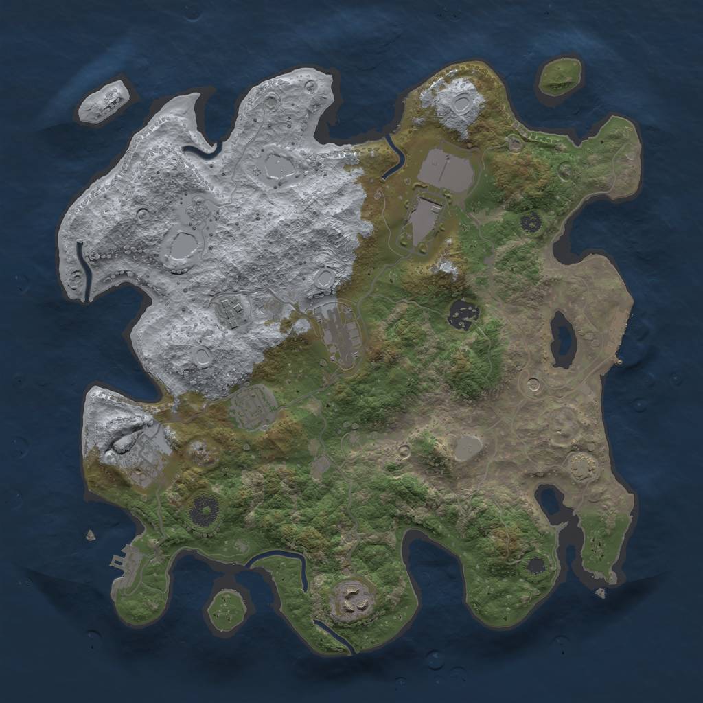 Rust Map: Procedural Map, Size: 3500, Seed: 336623428, 15 Monuments