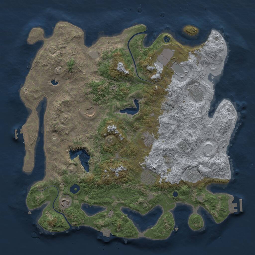 Rust Map: Procedural Map, Size: 4000, Seed: 48296639, 14 Monuments