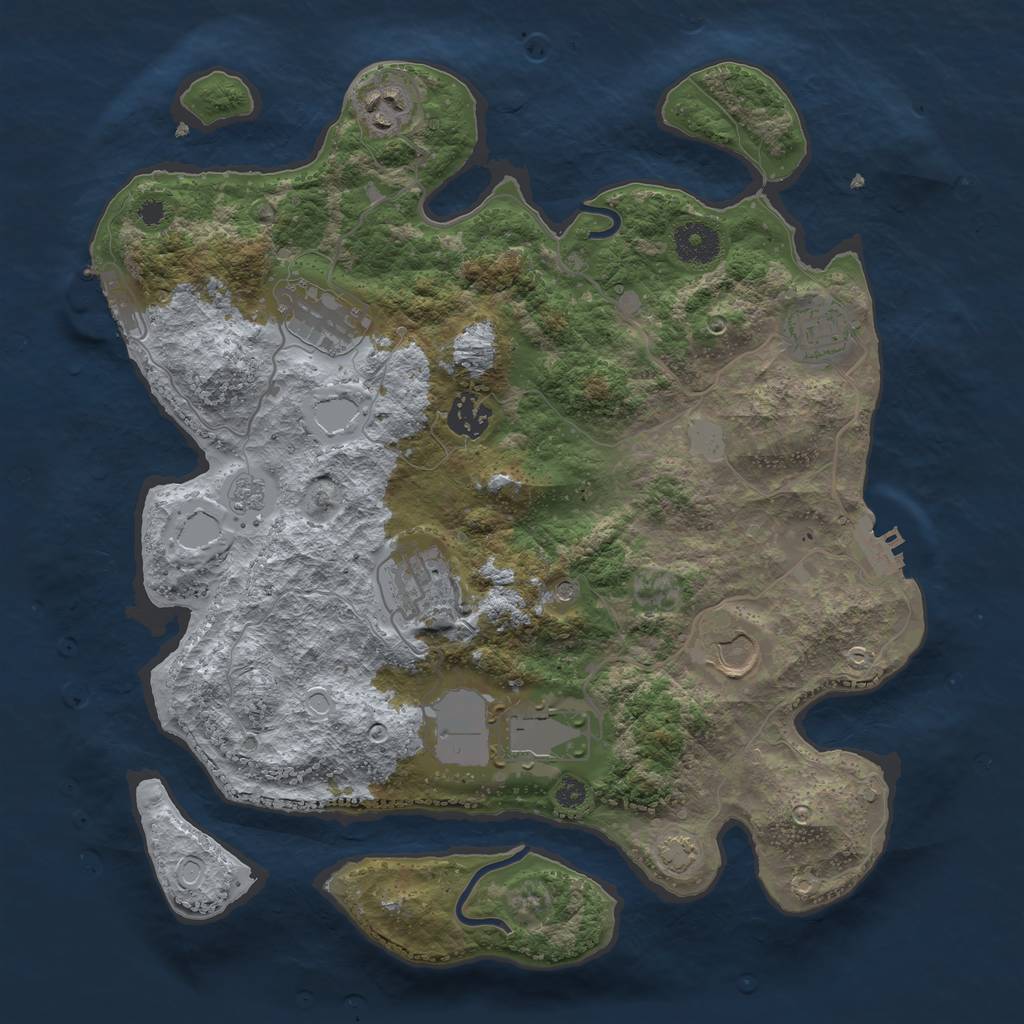 Rust Map: Procedural Map, Size: 3500, Seed: 365563915, 15 Monuments