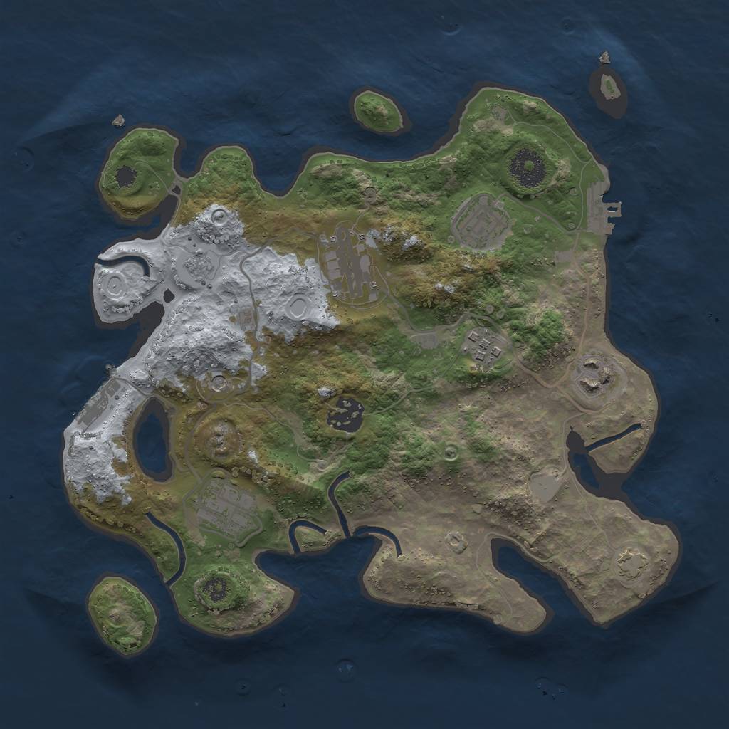 Rust Map: Procedural Map, Size: 3000, Seed: 1658358103, 14 Monuments