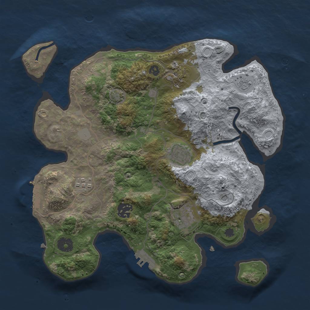 Rust Map: Procedural Map, Size: 3000, Seed: 241203985, 13 Monuments