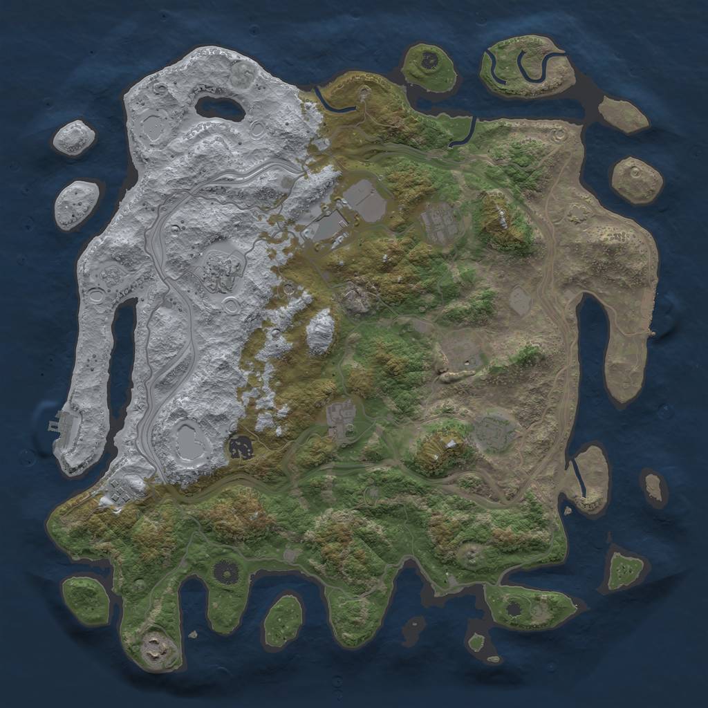 Rust Map: Procedural Map, Size: 4250, Seed: 2023227652, 17 Monuments
