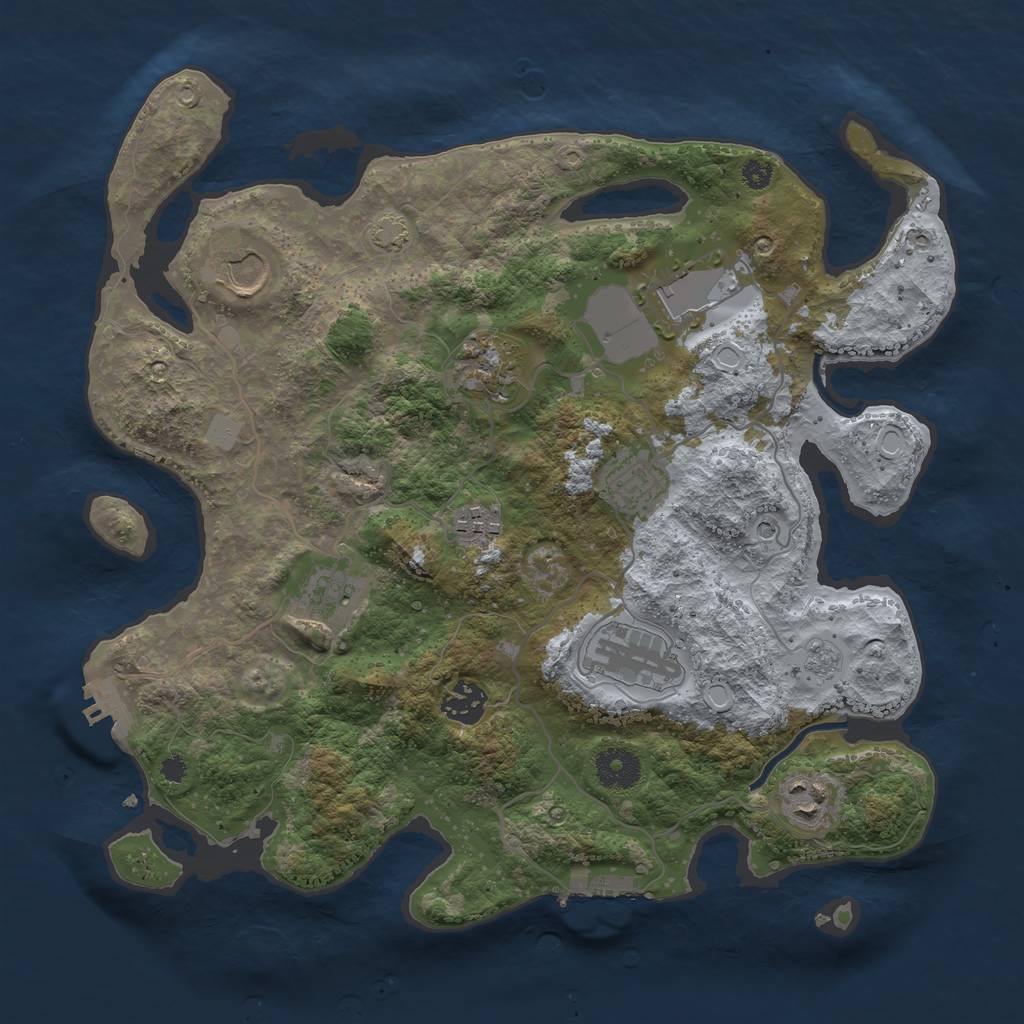 Rust Map: Procedural Map, Size: 3500, Seed: 1567858362, 17 Monuments