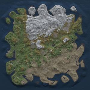 Thumbnail Rust Map: Procedural Map, Size: 4500, Seed: 2096795473, 19 Monuments