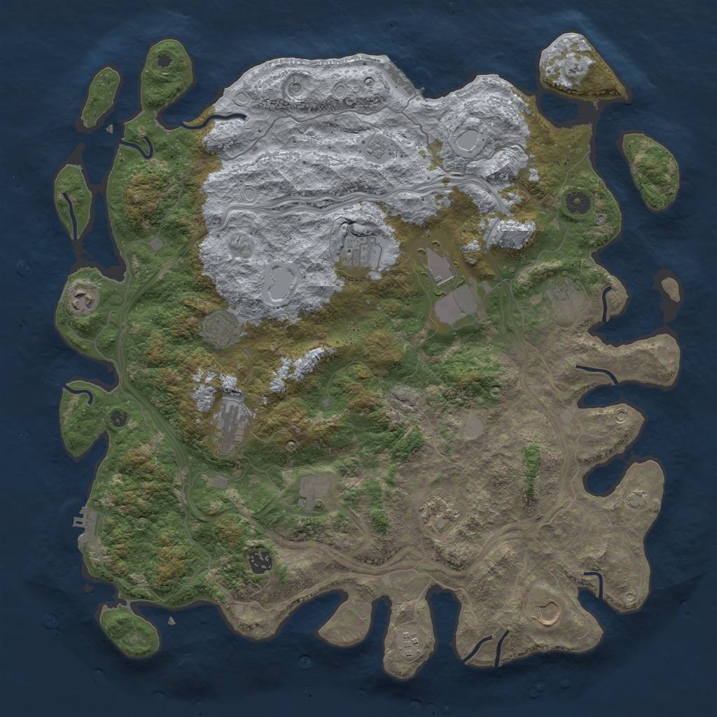 Rust Map: Procedural Map, Size: 4500, Seed: 1355749, 19 Monuments