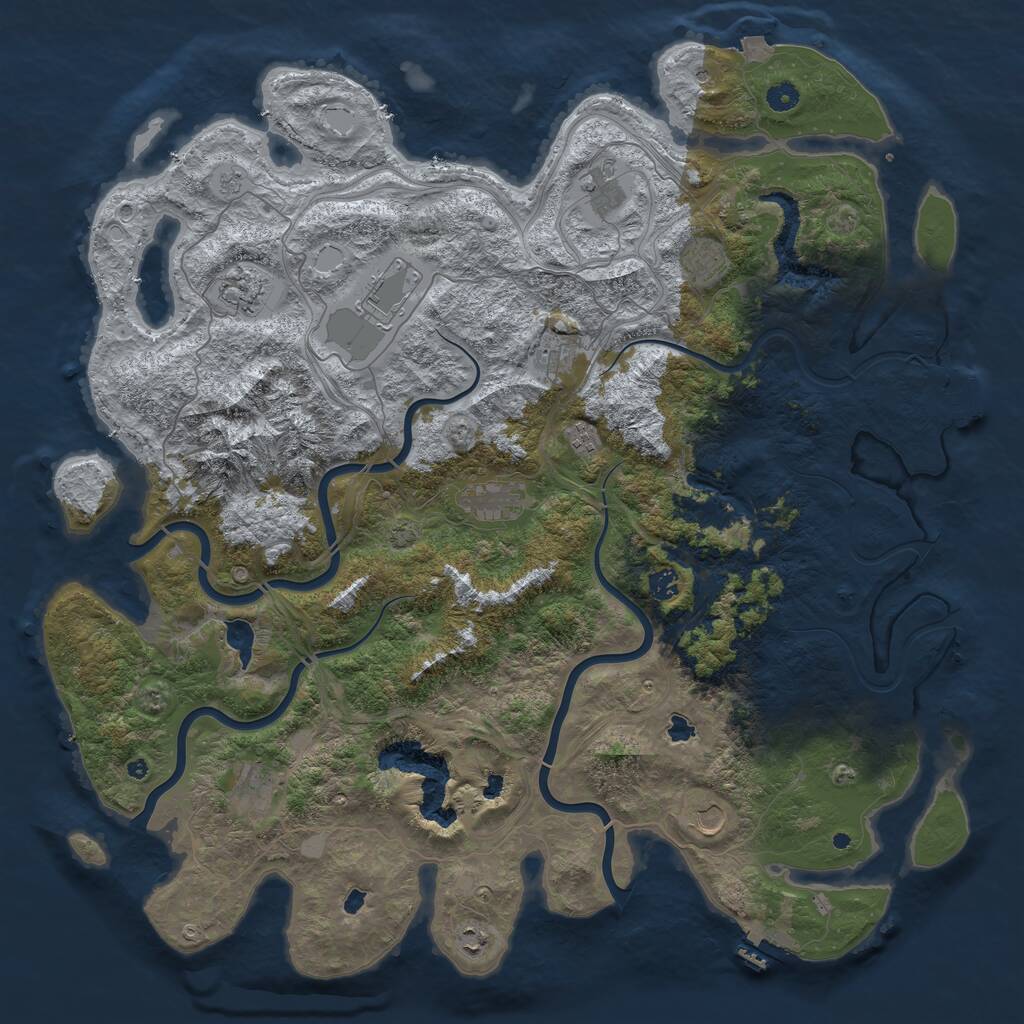 Rust Map: Procedural Map, Size: 5000, Seed: 292229369, 17 Monuments
