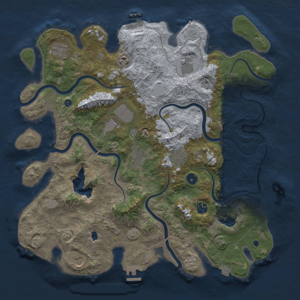 Rust Map: Procedural Map, Size: 4200, Seed: 627473028, 15 Monuments