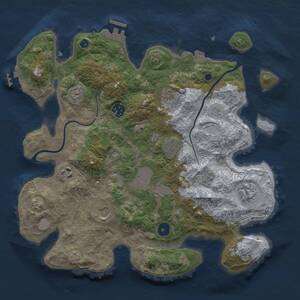 Thumbnail Rust Map: Procedural Map, Size: 3500, Seed: 1646289085, 14 Monuments