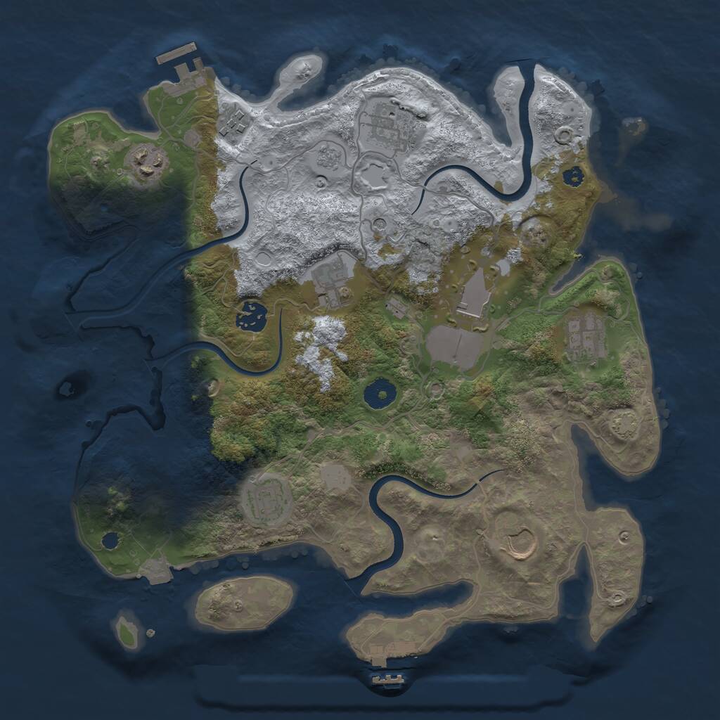 Rust Map: Procedural Map, Size: 3500, Seed: 171708781, 15 Monuments