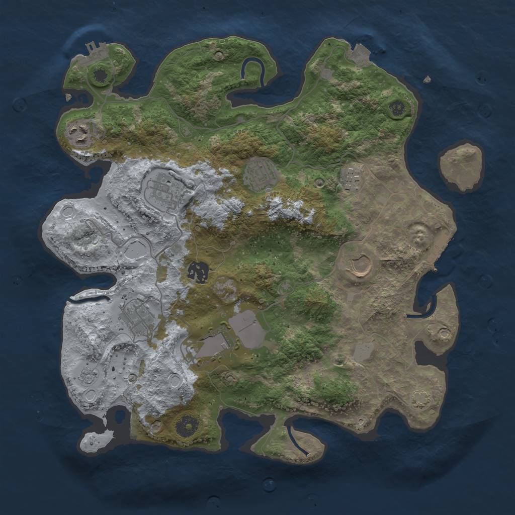 Rust Map: Procedural Map, Size: 3500, Seed: 1484532369, 15 Monuments