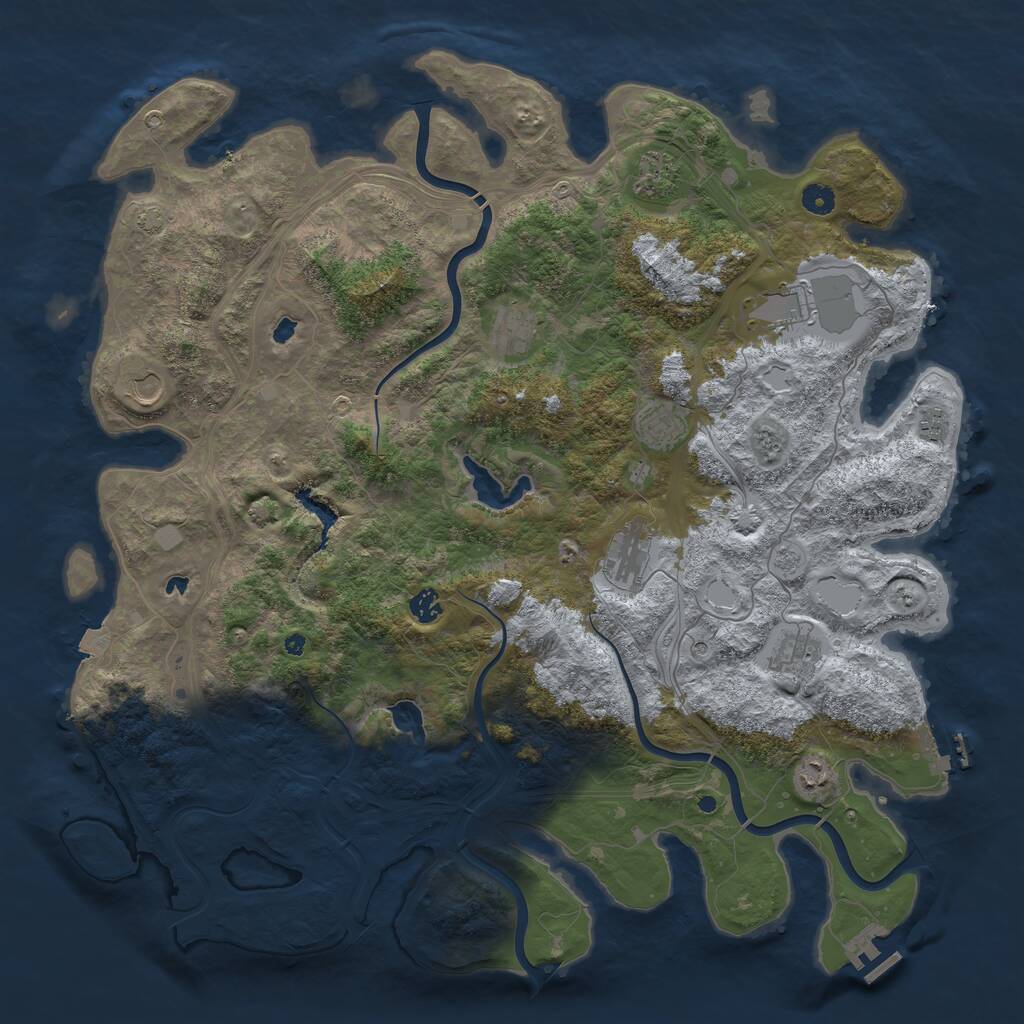 Rust Map: Procedural Map, Size: 4750, Seed: 620587927, 16 Monuments