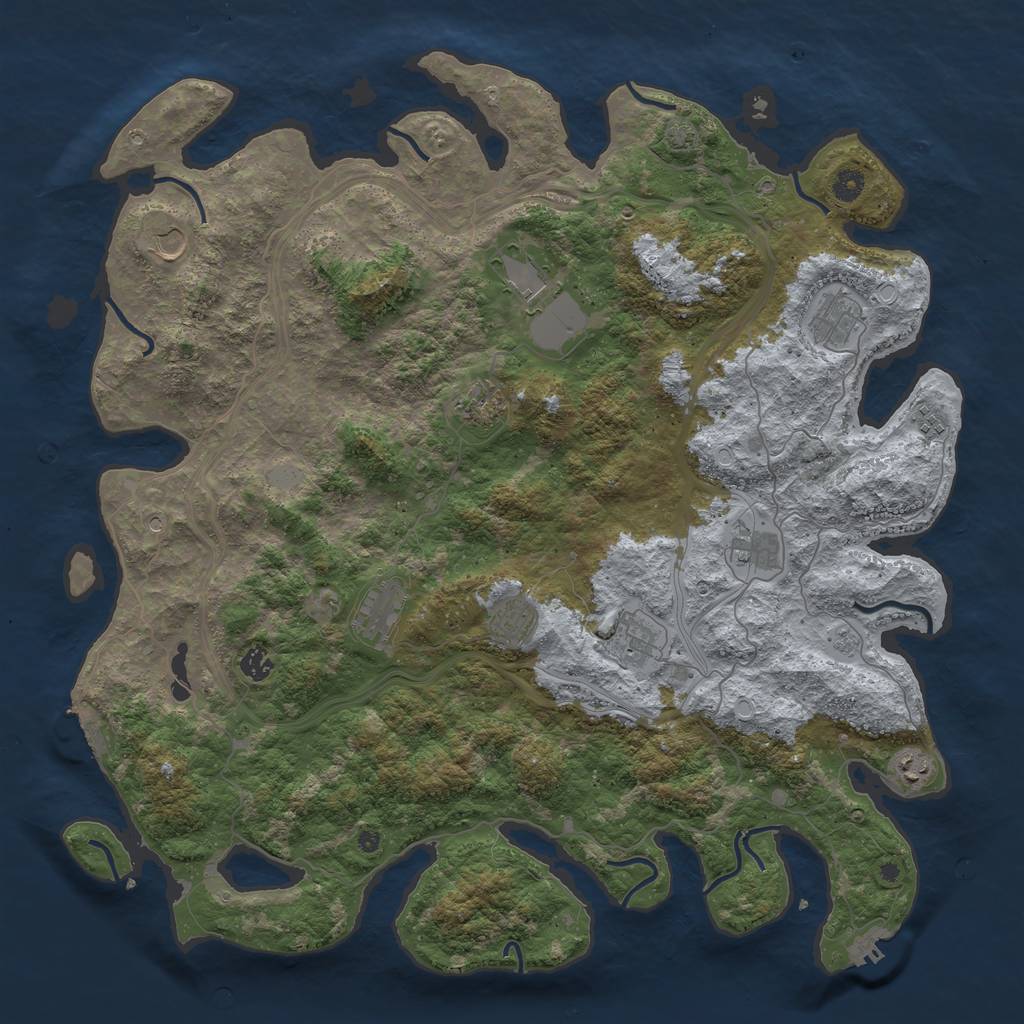 Rust Map: Procedural Map, Size: 4750, Seed: 620587927, 19 Monuments