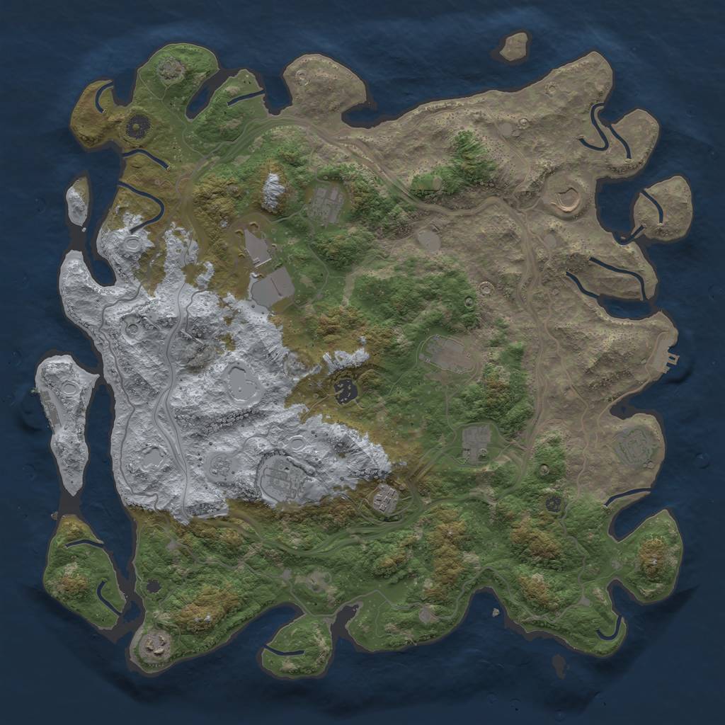 Rust Map: Procedural Map, Size: 4500, Seed: 960, 18 Monuments