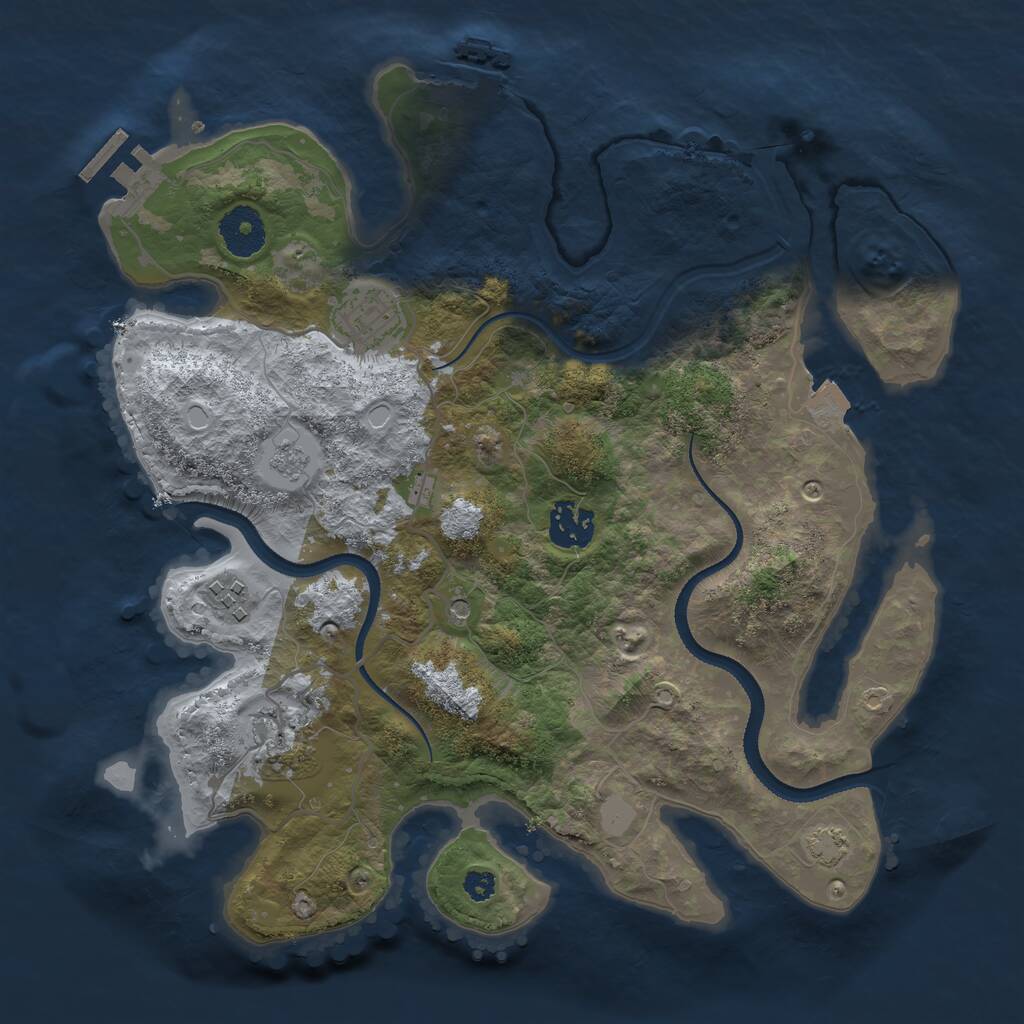 Rust Map: Procedural Map, Size: 3250, Seed: 952266002, 10 Monuments