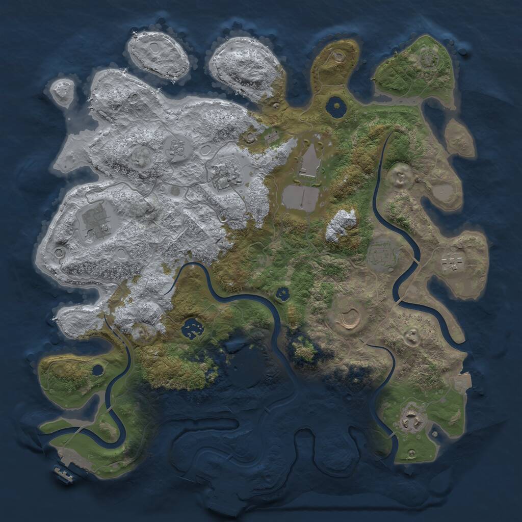 Rust Map: Procedural Map, Size: 3800, Seed: 72836133, 15 Monuments