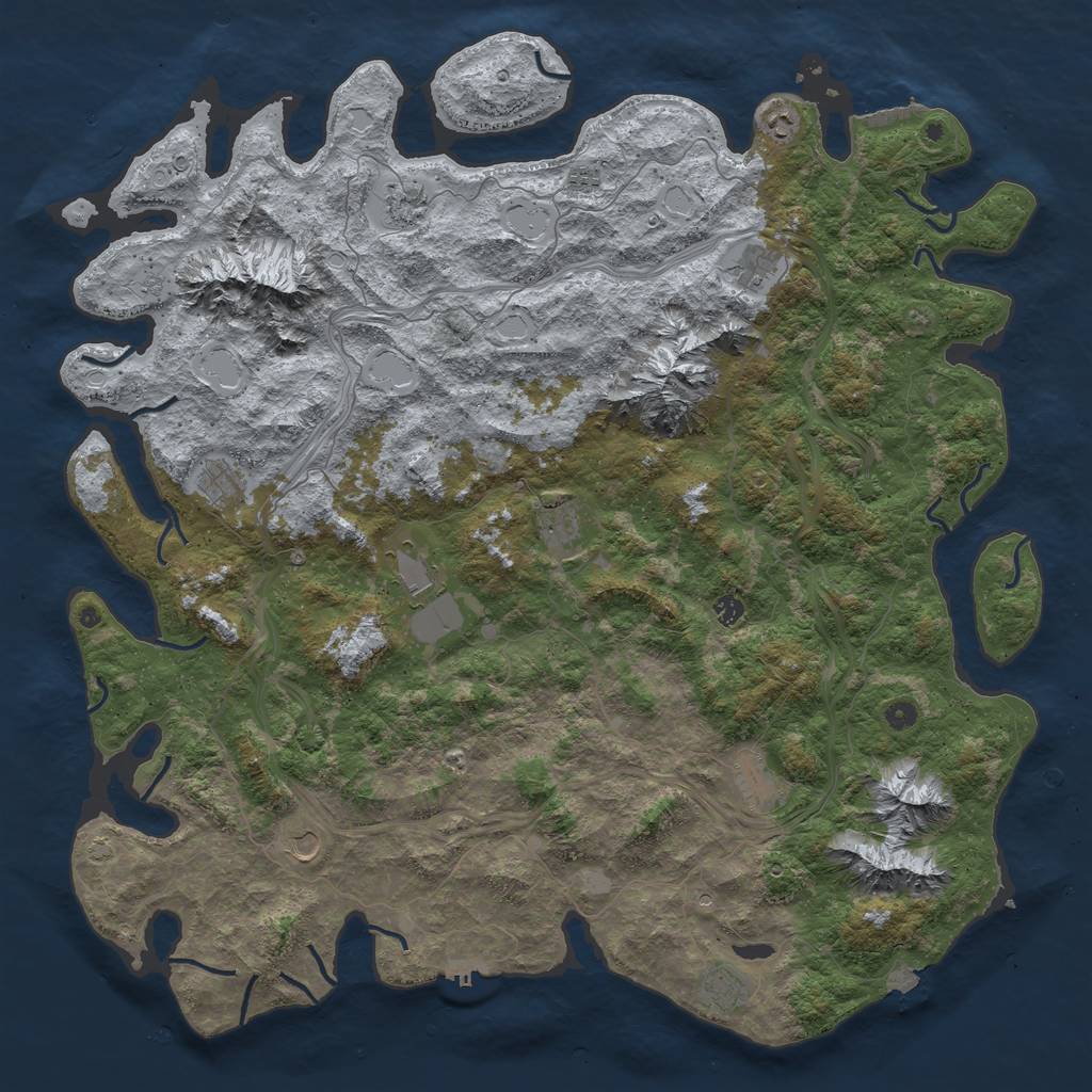 Rust Map: Procedural Map, Size: 5500, Seed: 5334, 19 Monuments