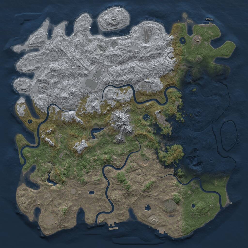 Rust Map: Procedural Map, Size: 5500, Seed: 5334, 17 Monuments