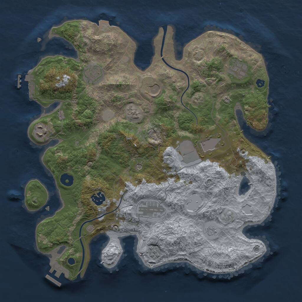 Rust Map: Procedural Map, Size: 3500, Seed: 324037298, 14 Monuments