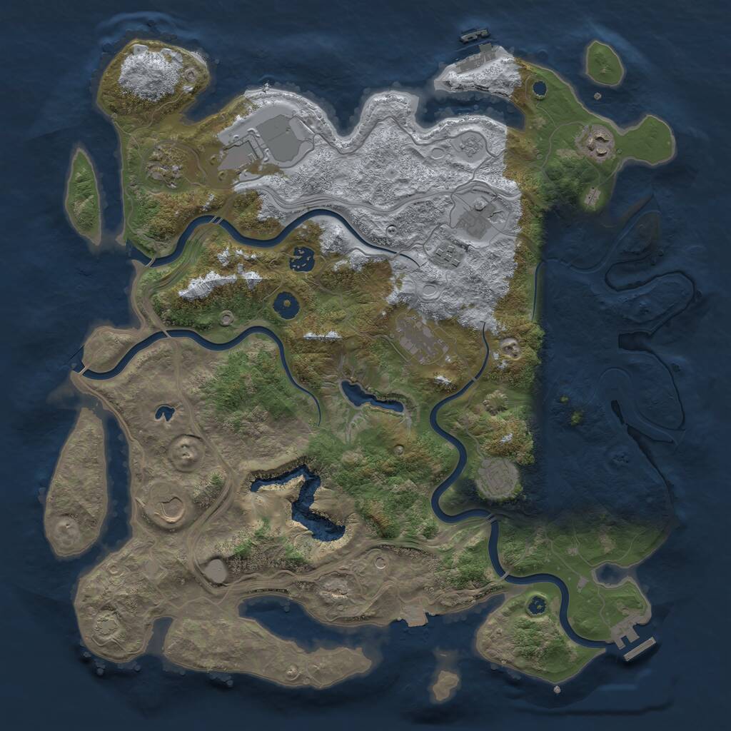Rust Map: Procedural Map, Size: 4250, Seed: 70011457, 15 Monuments