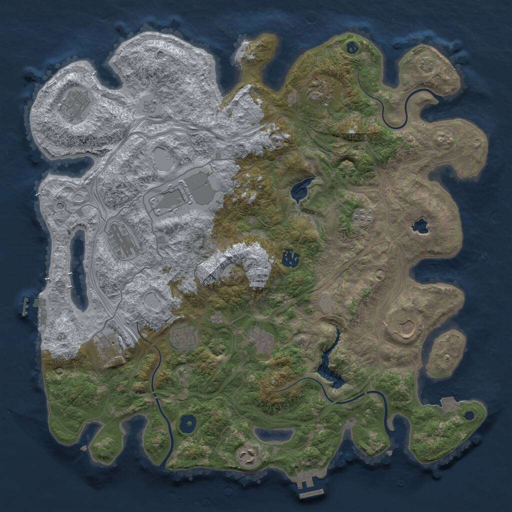 Rust Map: Procedural Map, Size: 4250, Seed: 458992348, 17 Monuments