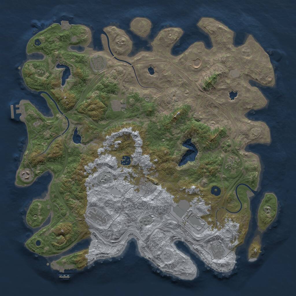 Rust Map: Procedural Map, Size: 4500, Seed: 432056472, 17 Monuments