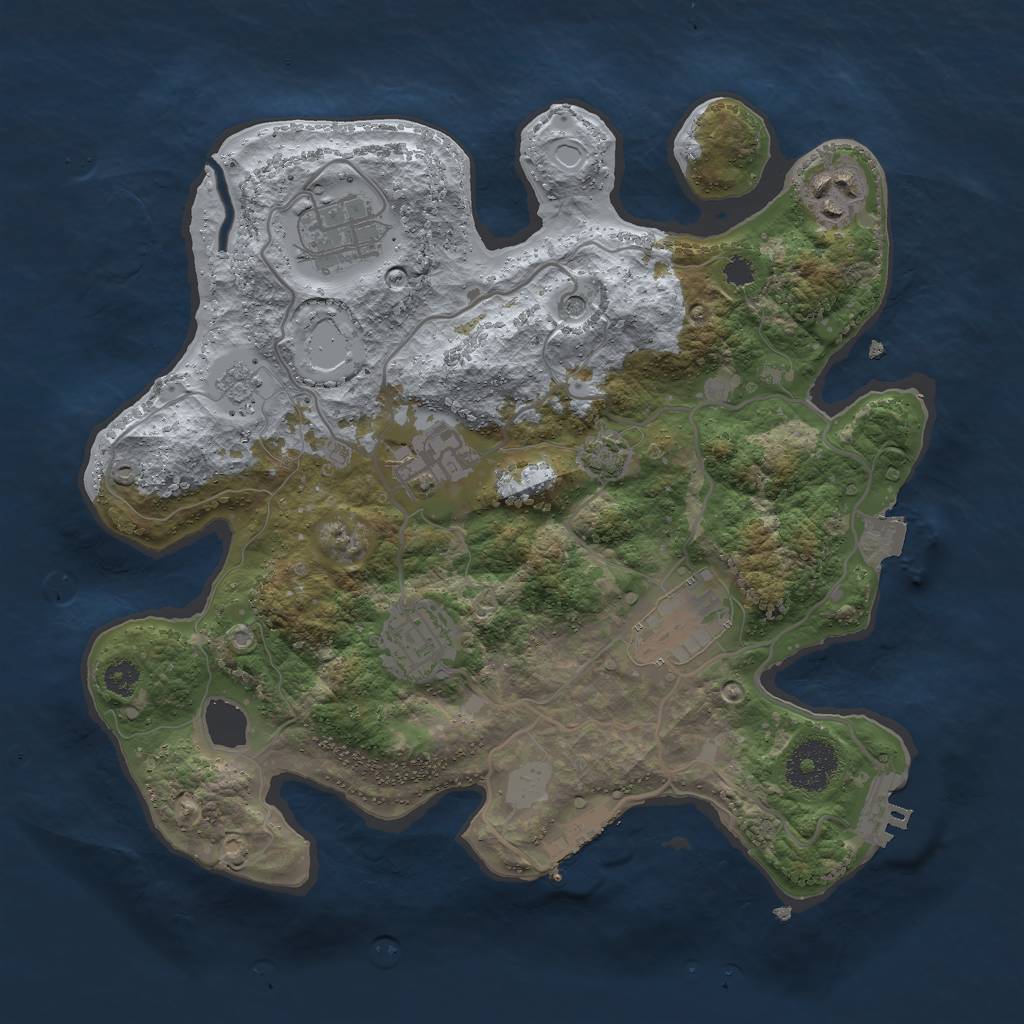 Rust Map: Procedural Map, Size: 3000, Seed: 660948485, 13 Monuments