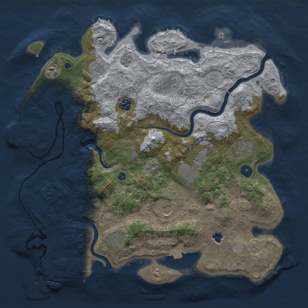 Rust Map: Procedural Map, Size: 4000, Seed: 27830, 15 Monuments