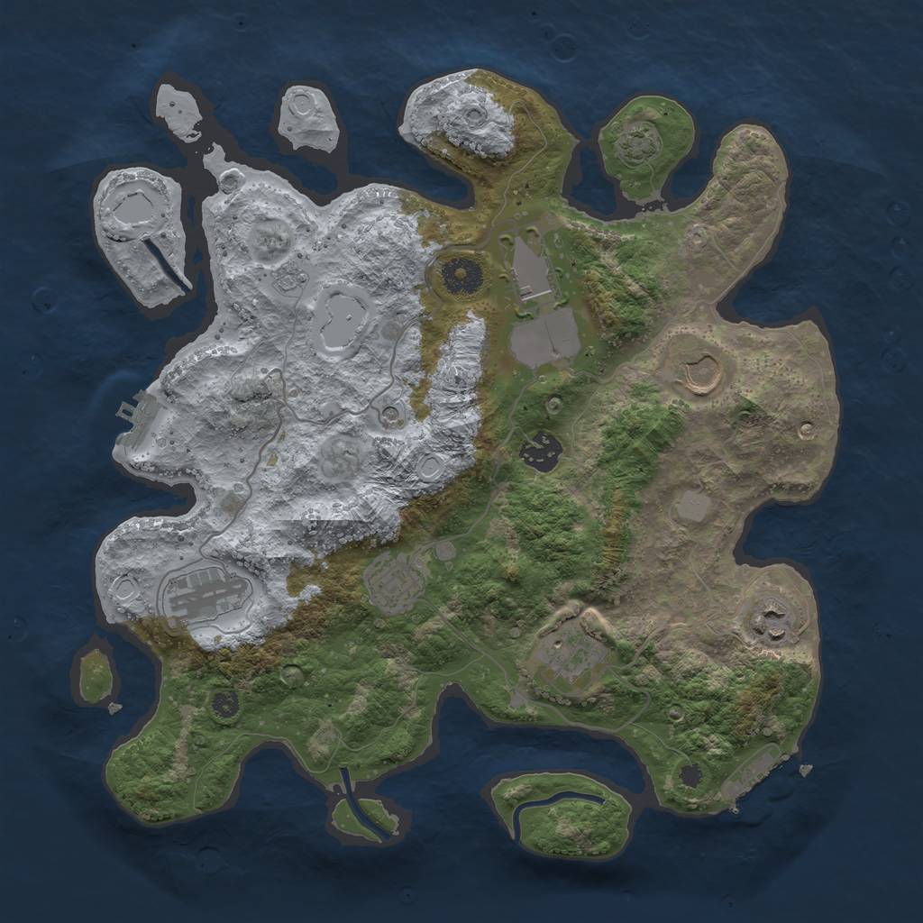 Rust Map: Procedural Map, Size: 3500, Seed: 851684165, 15 Monuments