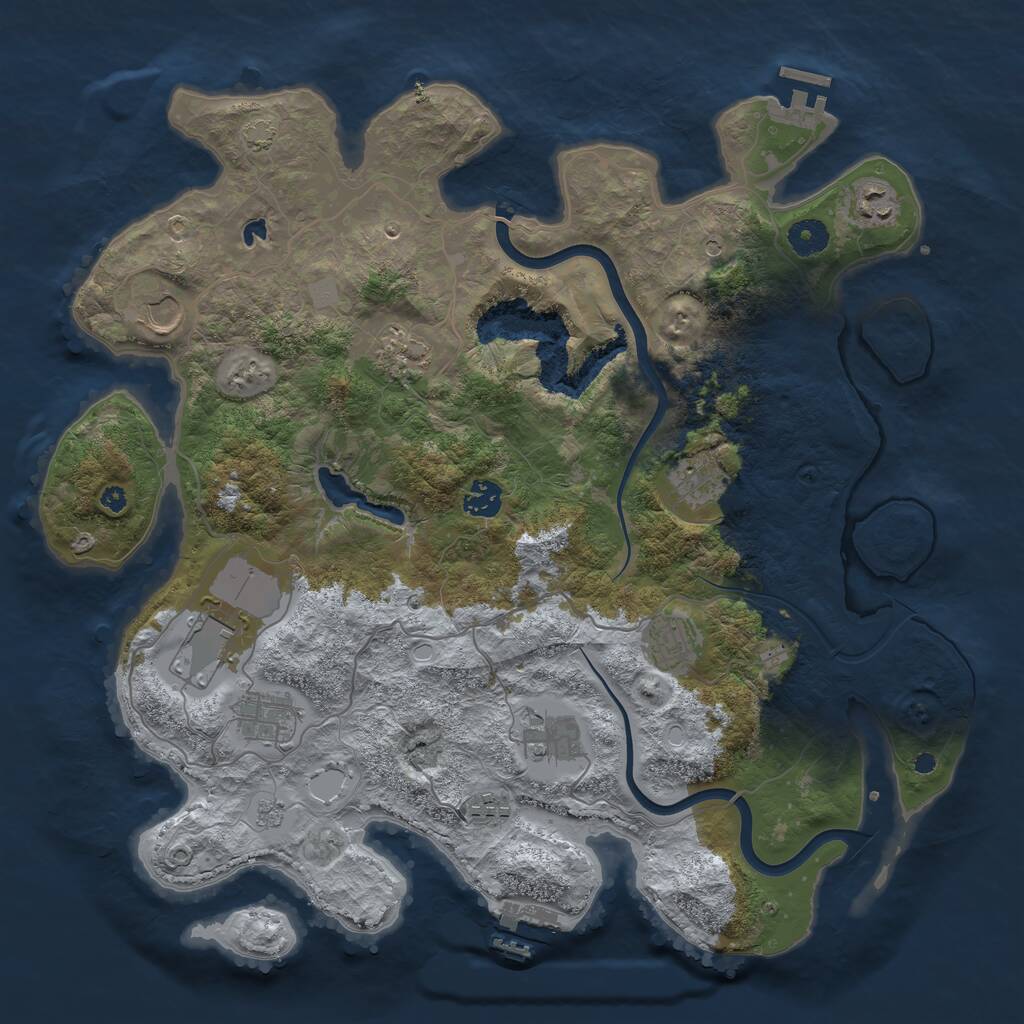 Rust Map: Procedural Map, Size: 4000, Seed: 2037593602, 16 Monuments