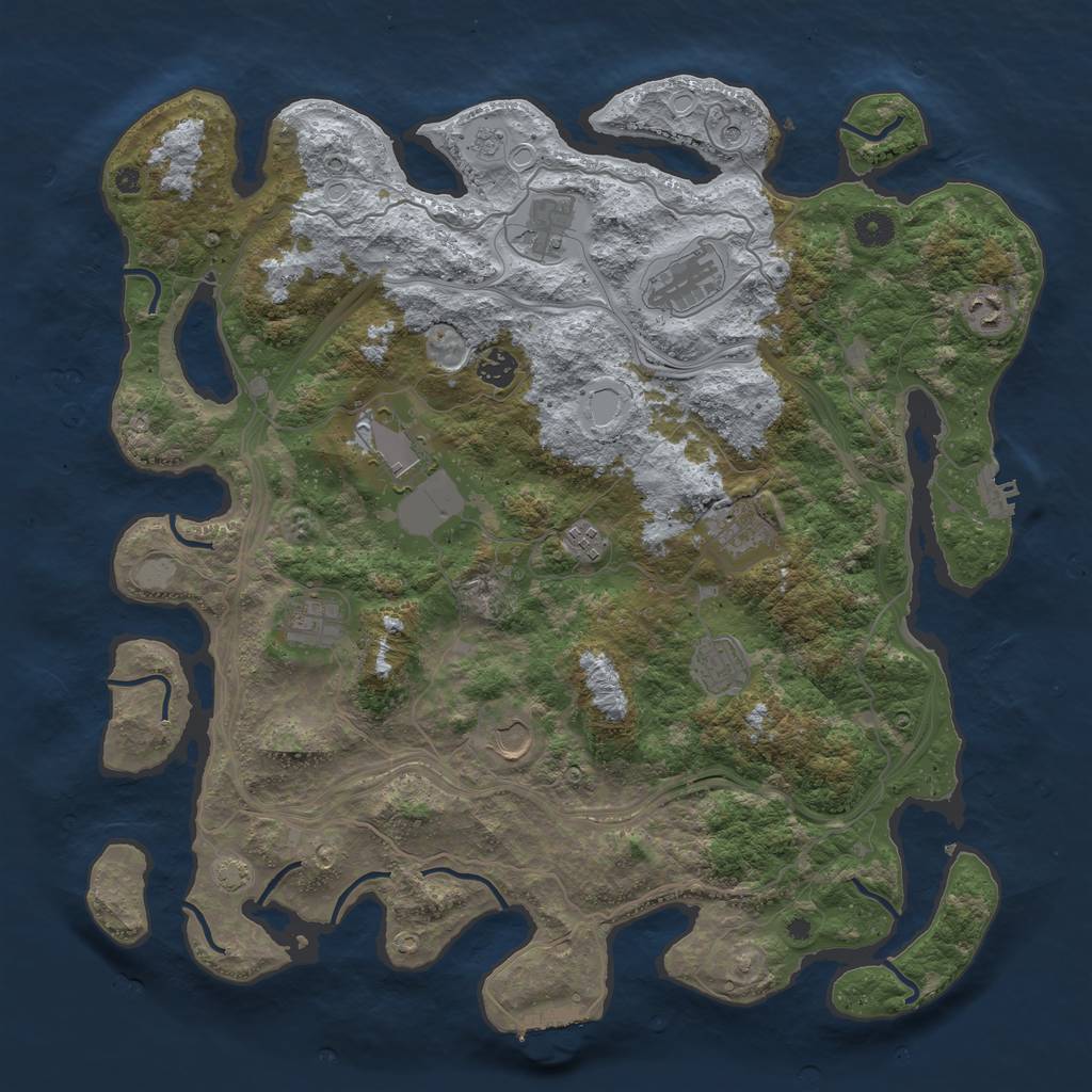 Rust Map: Procedural Map, Size: 4300, Seed: 72129816, 18 Monuments