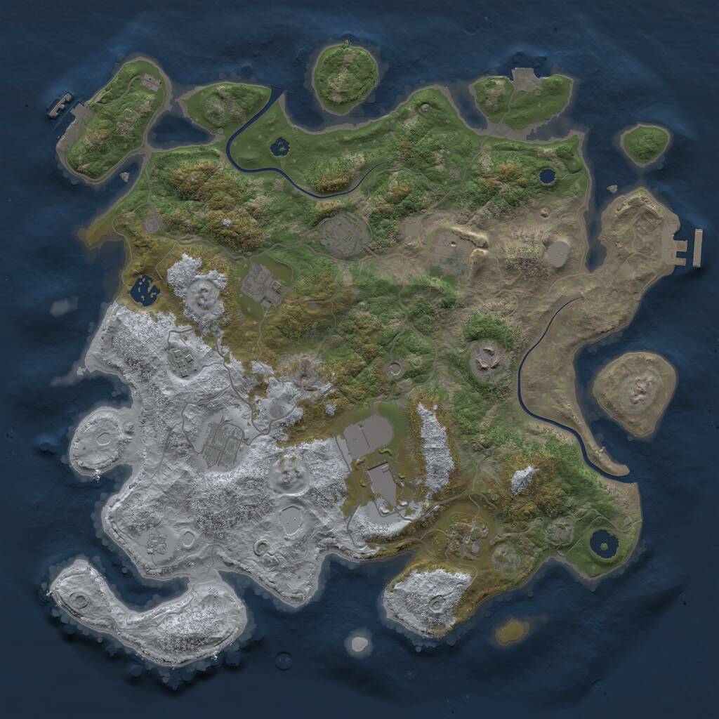 Rust Map: Procedural Map, Size: 3850, Seed: 11726968, 15 Monuments