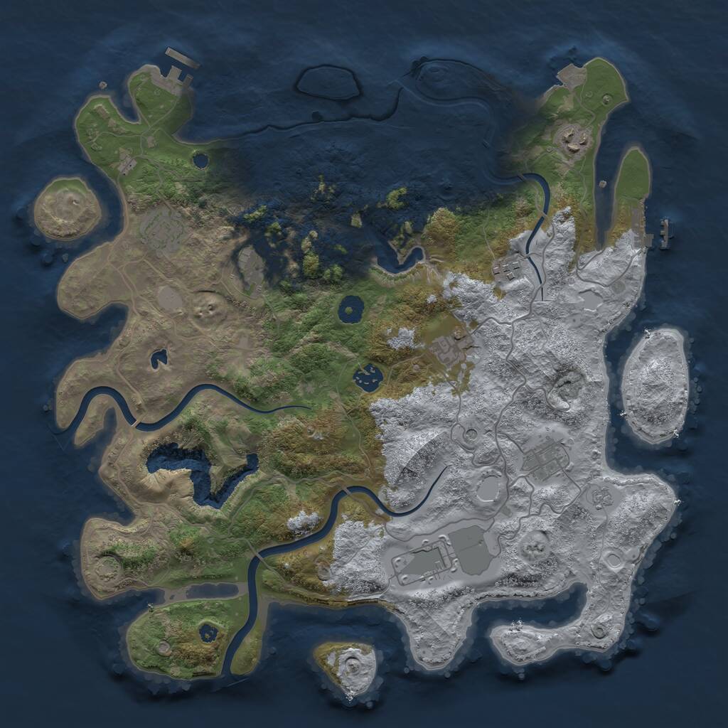 Rust Map: Procedural Map, Size: 4000, Seed: 8679240, 14 Monuments