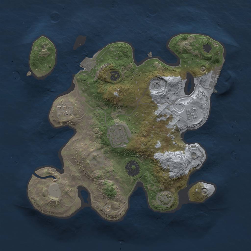 Rust Map: Procedural Map, Size: 2500, Seed: 495419303, 9 Monuments