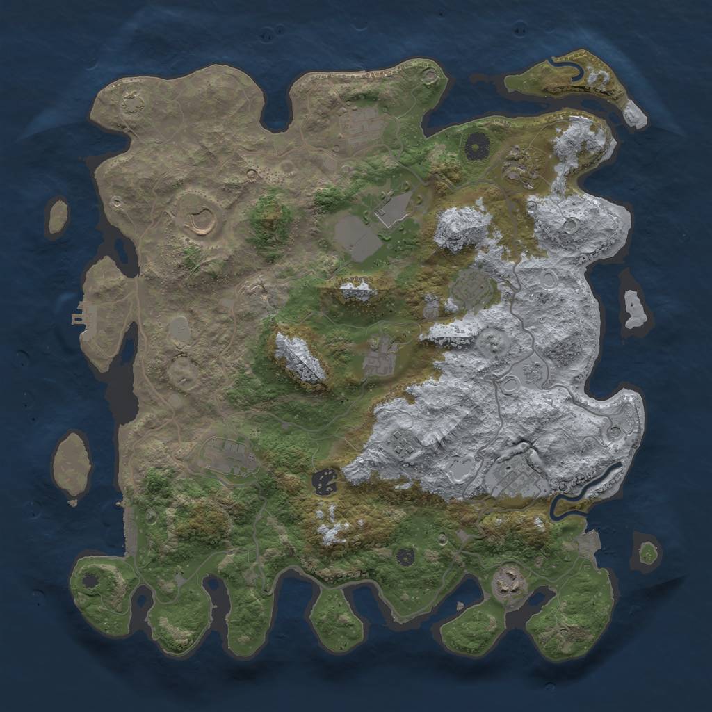 Rust Map: Procedural Map, Size: 4000, Seed: 787617677, 19 Monuments
