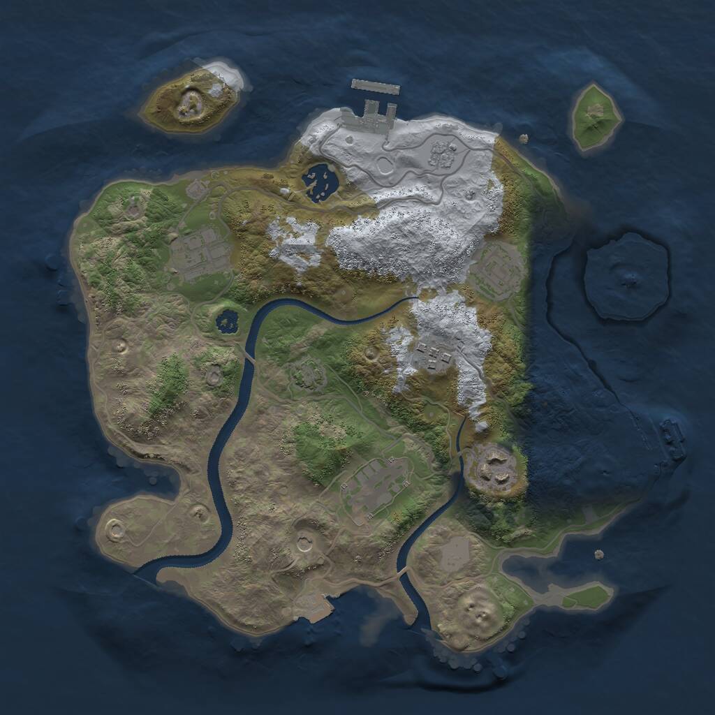 Rust Map: Procedural Map, Size: 3000, Seed: 1107880304, 12 Monuments